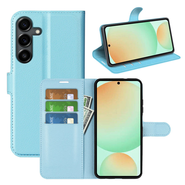 Samsung Galaxy S25FE PU Wallet Case [LightBlue]