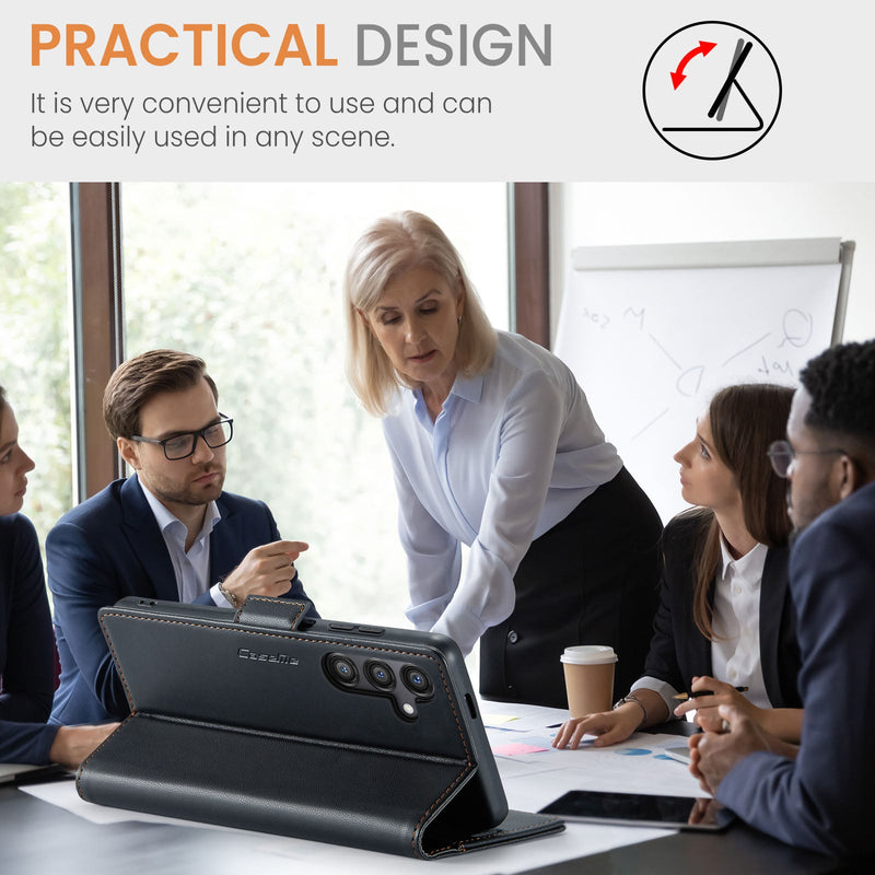 Samsung Galaxy S25FE CaseMe Retro Wallet Case [Black]