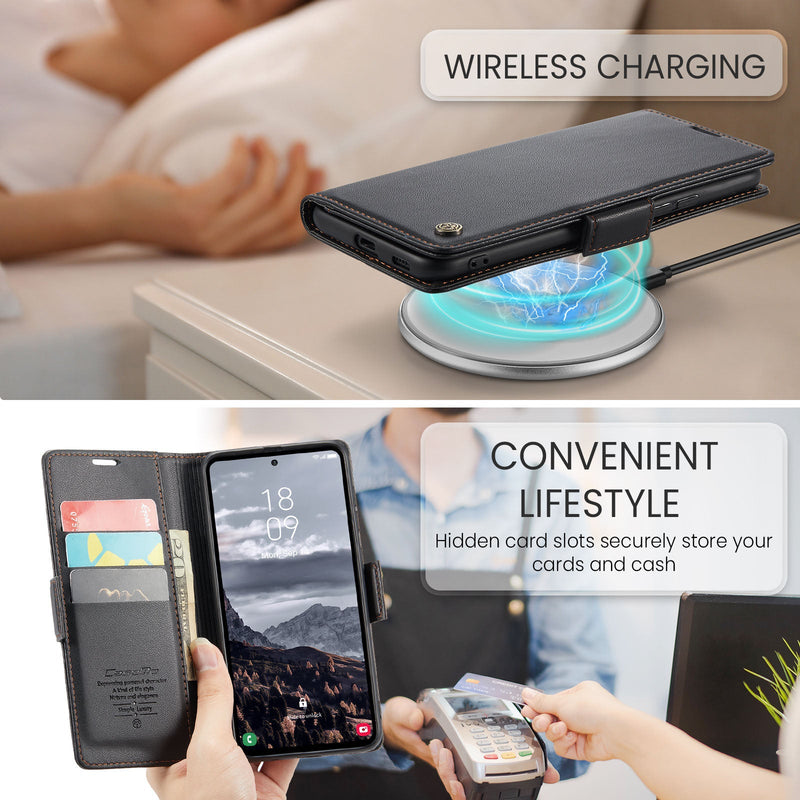 Samsung Galaxy S25FE CaseMe Retro Wallet Case [Black]