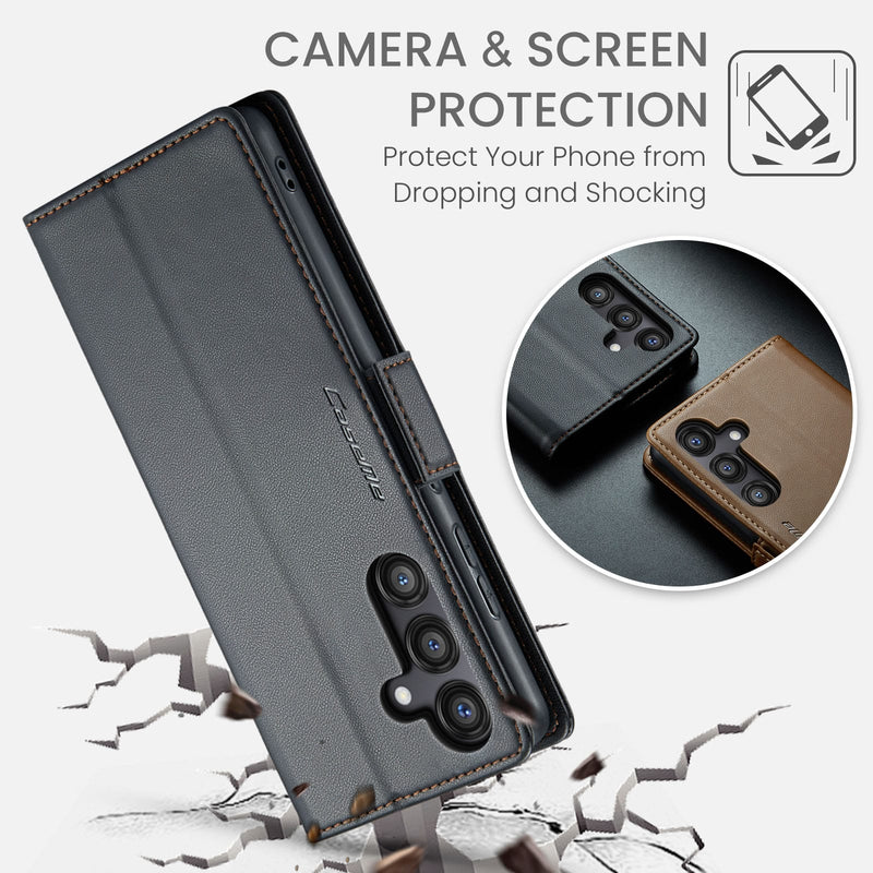 Samsung Galaxy S25FE CaseMe Retro Wallet Case [Black]