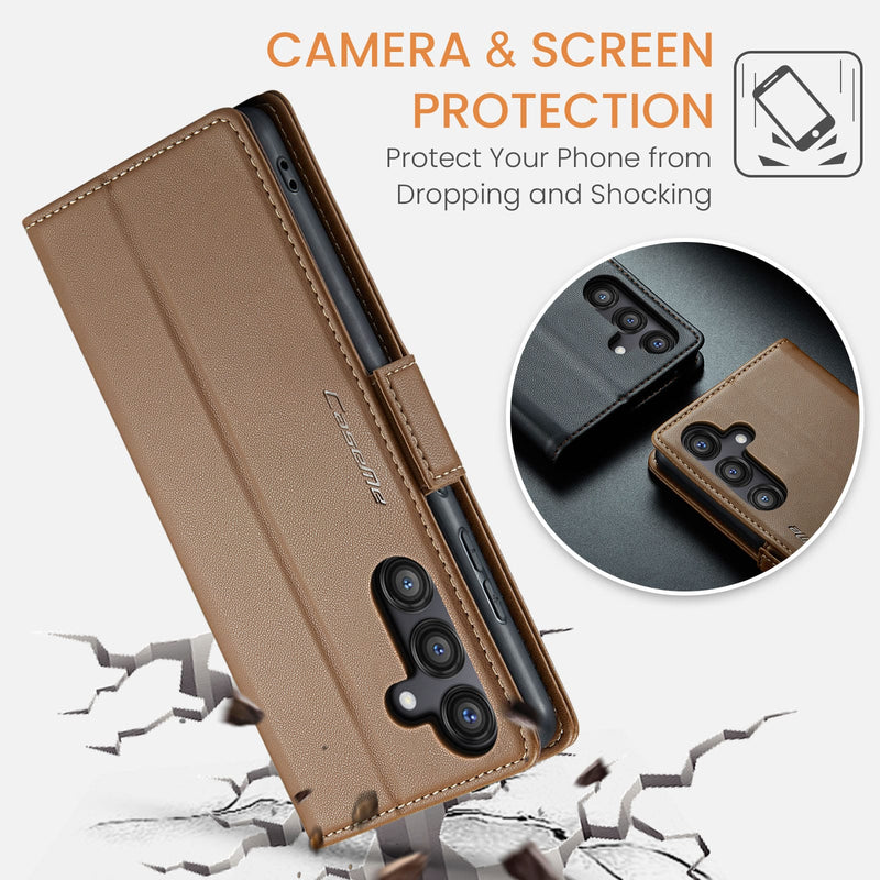 Samsung Galaxy S25FE CaseMe Retro Wallet Case [Brown]