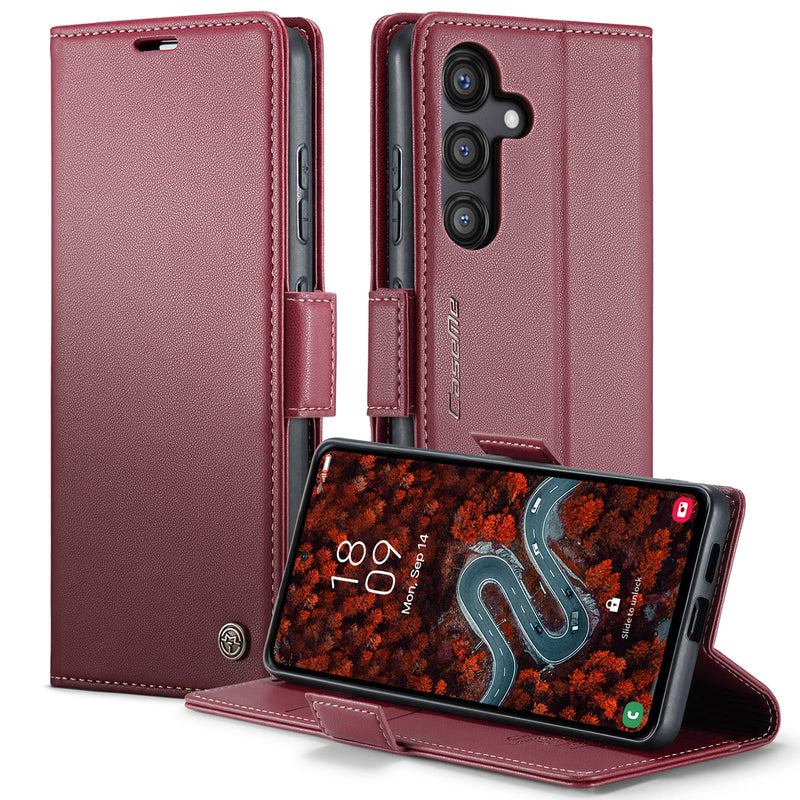 Samsung Galaxy S25FE CaseMe Retro Wallet Case [Maroon]