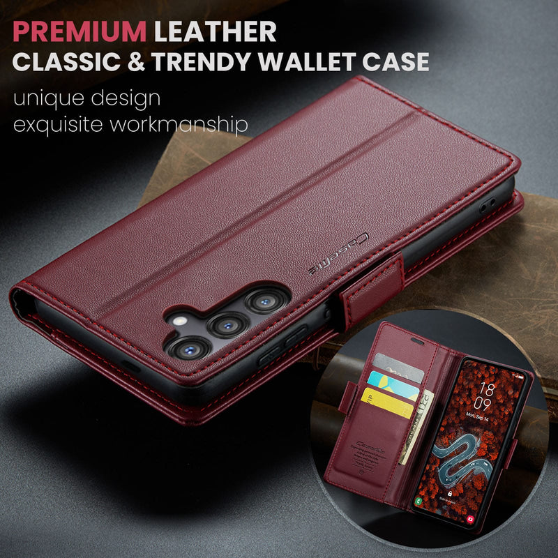 Samsung Galaxy S25FE CaseMe Retro Wallet Case [Maroon]