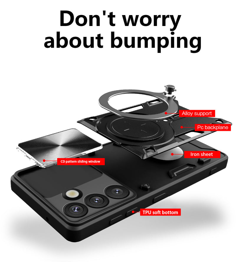 Samsung Galaxy S25FE Ring Kickstand Case w/ Camera Cover [Navy]