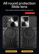 Samsung Galaxy S25FE Ring Kickstand Case w/ Camera Cover [Black]