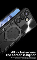 Samsung Galaxy S25FE Ring Kickstand Case w/ Camera Cover [Black]