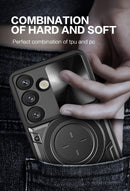 Samsung Galaxy S25FE Ring Kickstand Case w/ Camera Cover [Black]