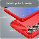 Samsung S26 Carbon Fibre TPU Case Slim Shockproof Cover Red
