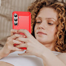 Samsung S26 Carbon Fibre TPU Case Slim Shockproof Cover Red