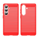 Samsung S26 Carbon Fibre TPU Case Slim Shockproof Cover Red