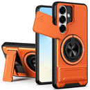 Samsung S26 Magnetic Ring Stand Case with Camera Slide Cover [Orange]