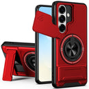 Samsung S26 Magnetic Ring Stand Case with Camera Slide Cover [Red]