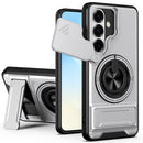 Samsung S26 Magnetic Ring Stand Case with Camera Slide Cover [Silver]