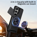 Samsung S26 Magnetic Ring Stand Case with Camera Slide Cover [Black]