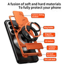 Samsung S26 Magnetic Ring Stand Case with Camera Slide Cover [Black]