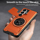 Samsung S26 Magnetic Ring Stand Case with Camera Slide Cover [Orange]