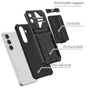 Samsung S26 Plus Heavy Duty Kickstand Card Holder Case Shockproof Black