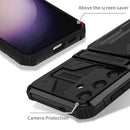 Samsung S26 Plus Heavy Duty Kickstand Card Holder Case Shockproof Black