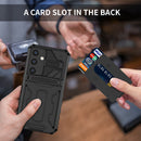 Samsung S26 Plus Heavy Duty Kickstand Card Holder Case Shockproof Black