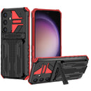 Samsung S26 Plus Heavy Duty Kickstand Card Holder Case Shockproof Red