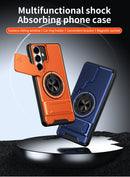 Samsung S26 Plus Magnetic Ring Stand Case with Camera Slide Cover [Silver]