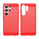Samsung S26 Ultra Carbon Fibre TPU Case Slim Shockproof Cover Red