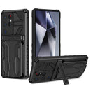 Samsung S26 Ultra Heavy Duty Kickstand Card Holder Case Shockproof Black