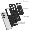 Samsung S26 Ultra Heavy Duty Kickstand Card Holder Case Shockproof Black