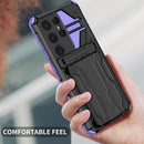 Samsung S26 Ultra Heavy Duty Kickstand Card Holder Case Shockproof Purple