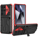 Samsung S26 Ultra Heavy Duty Kickstand Card Holder Case Shockproof Red
