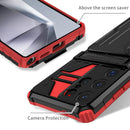 Samsung S26 Ultra Heavy Duty Kickstand Card Holder Case Shockproof Red
