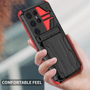 Samsung S26 Ultra Heavy Duty Kickstand Card Holder Case Shockproof Red