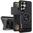 Samsung S26 Ultra Magnetic Ring Stand Case with Camera Slide Cover [Black]