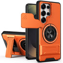 Samsung S26 Ultra Magnetic Ring Stand Case with Camera Slide Cover [Orange]