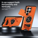 Samsung S26 Ultra Magnetic Ring Stand Case with Camera Slide Cover [Silver]