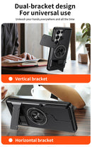 Samsung S26 Ultra Magnetic Ring Stand Case with Camera Slide Cover [Navy]