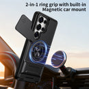 Samsung S26 Ultra Magnetic Ring Stand Case with Camera Slide Cover [Black]