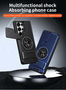 Samsung S26 Ultra Magnetic Ring Stand Case with Camera Slide Cover [Black]