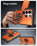 Samsung S26 Ultra Magnetic Ring Stand Case with Camera Slide Cover [Black]