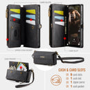 Samsung Galaxy A55 Crossbody Case with Strap, Card Slots & Zipper Pocket [Black]