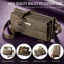 Samsung Galaxy A55 Crossbody Case with Strap, Card Slots & Zipper Pocket [Coffee]