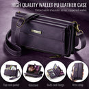 Samsung Galaxy A55 Crossbody Case with Strap, Card Slots & Zipper Pocket [Purple]
