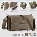 Samsung Galaxy A56 Crossbody Case with Strap, Card Slots & Zipper Pocket [Coffee]