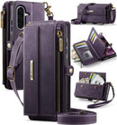 Samsung Galaxy A56 Crossbody Case with Strap, Card Slots & Zipper Pocket [Purple]