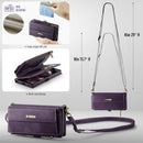 Samsung Galaxy A56 Crossbody Case with Strap, Card Slots & Zipper Pocket [Purple]