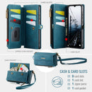 Samsung Galaxy A56 Crossbody Case with Strap, Card Slots & Zipper Pocket [Teal]
