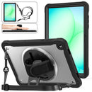 Samsung Tab A11+ A11 Plus Rugged Case - 360° Stand, Hand & Shoulder Strap - Shockproof - Black