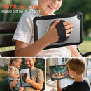 Samsung Tab A11+ A11 Plus Rugged Case - 360° Stand, Hand & Shoulder Strap - Shockproof - Black