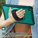 Samsung Tab A11+ A11 Plus Rugged Case - 360° Stand, Hand & Shoulder Strap - Shockproof - Green