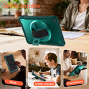 Samsung Tab A11+ A11 Plus Rugged Case - 360° Stand, Hand & Shoulder Strap - Shockproof - Green